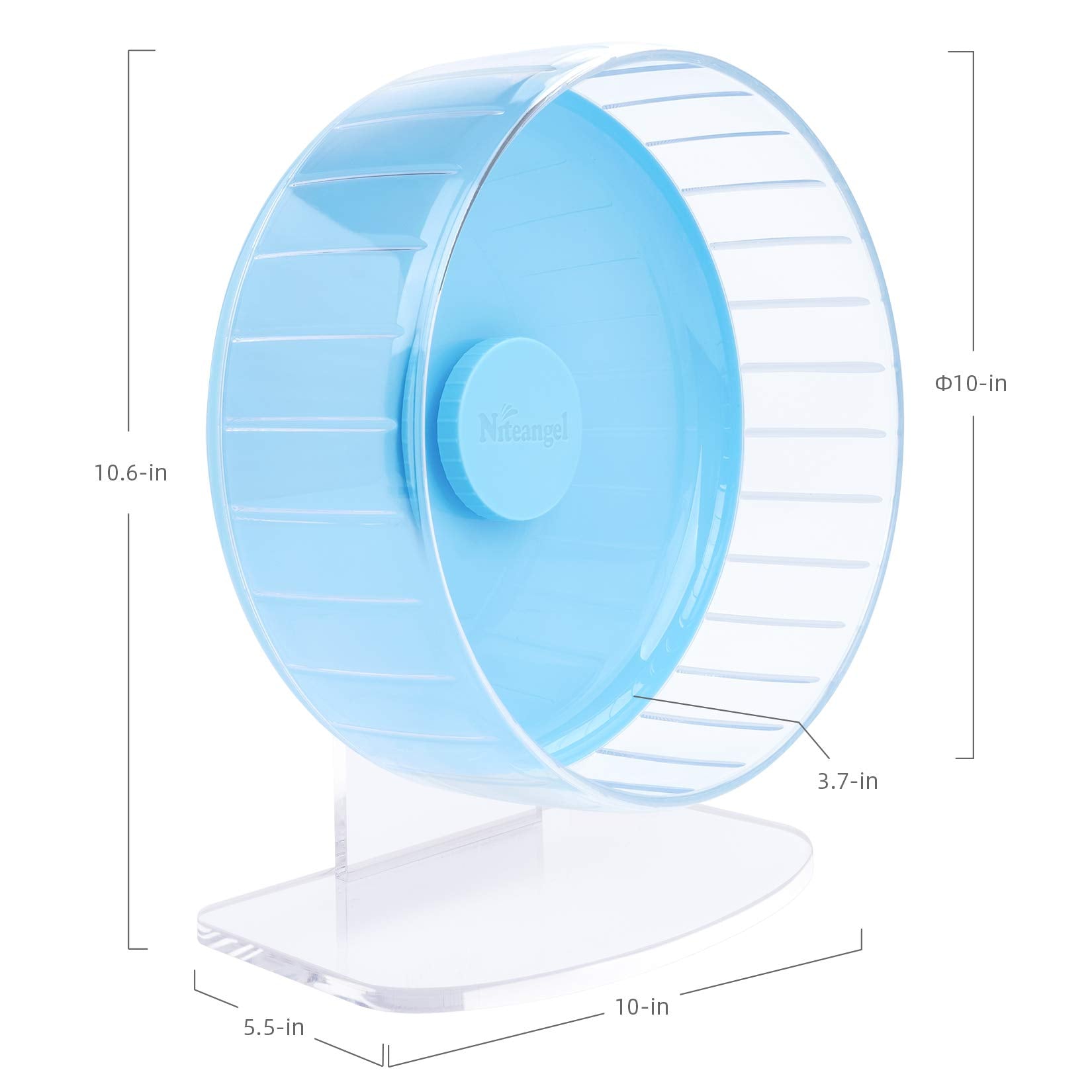 Niteangel hamster wheel with wide running track supports natural stride.