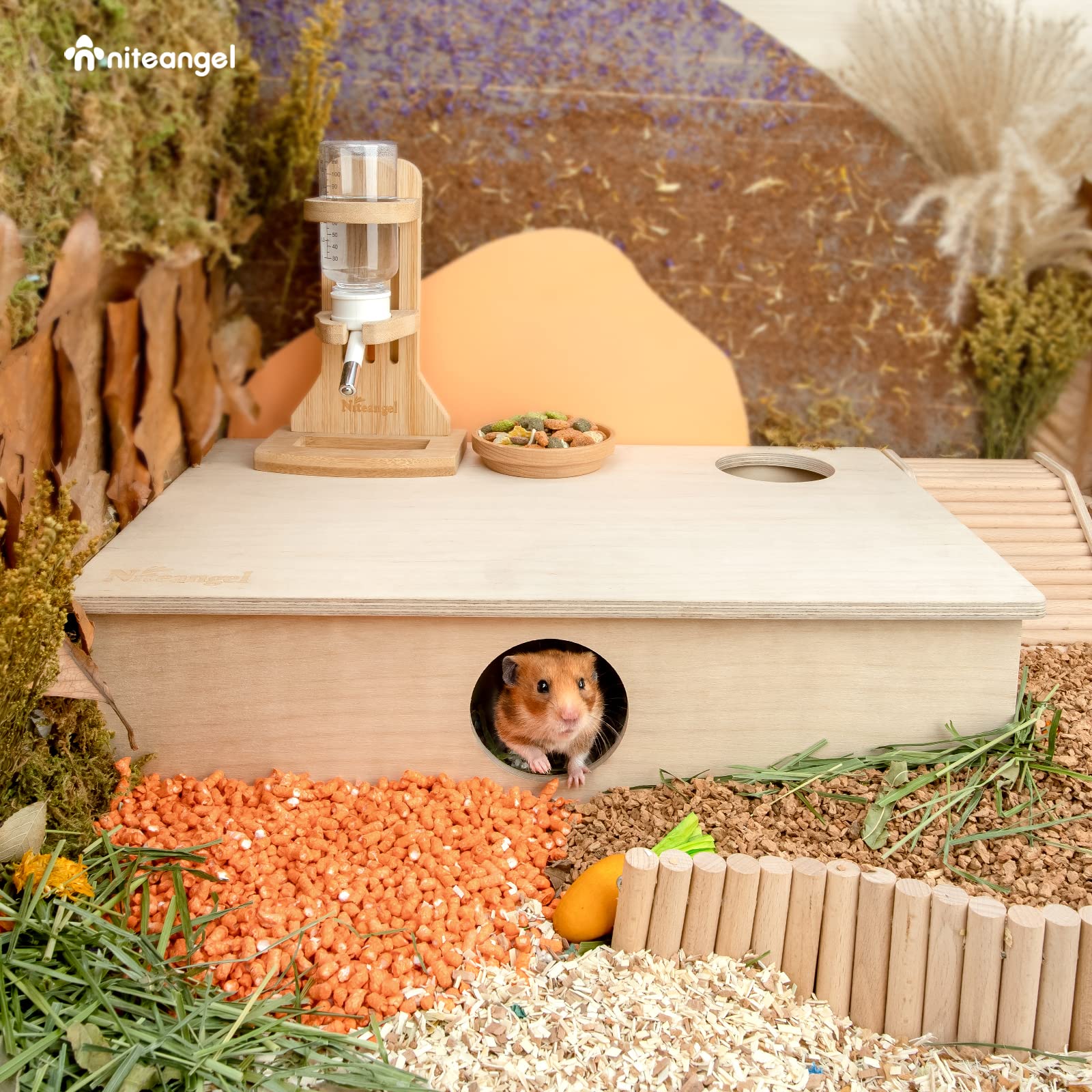 Niteangel hamster house maze Syrian-friendly size supports larger pets
