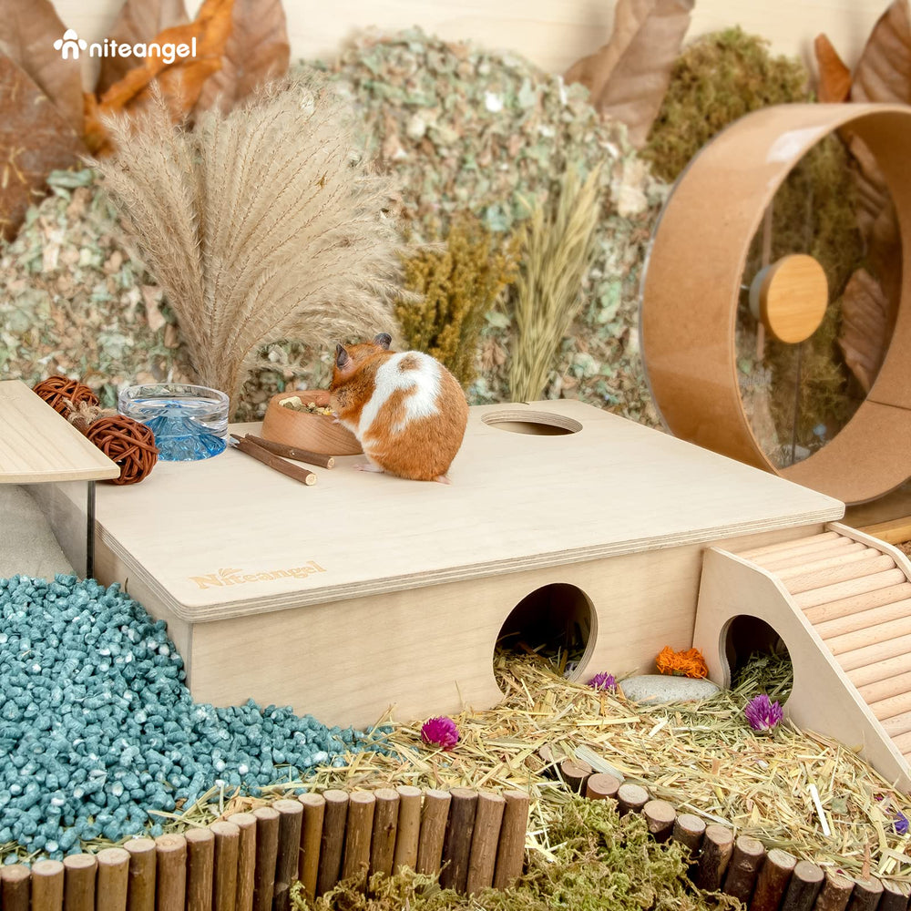 Niteangel hamster house maze tunnels connect chambers for burrow-like exploration