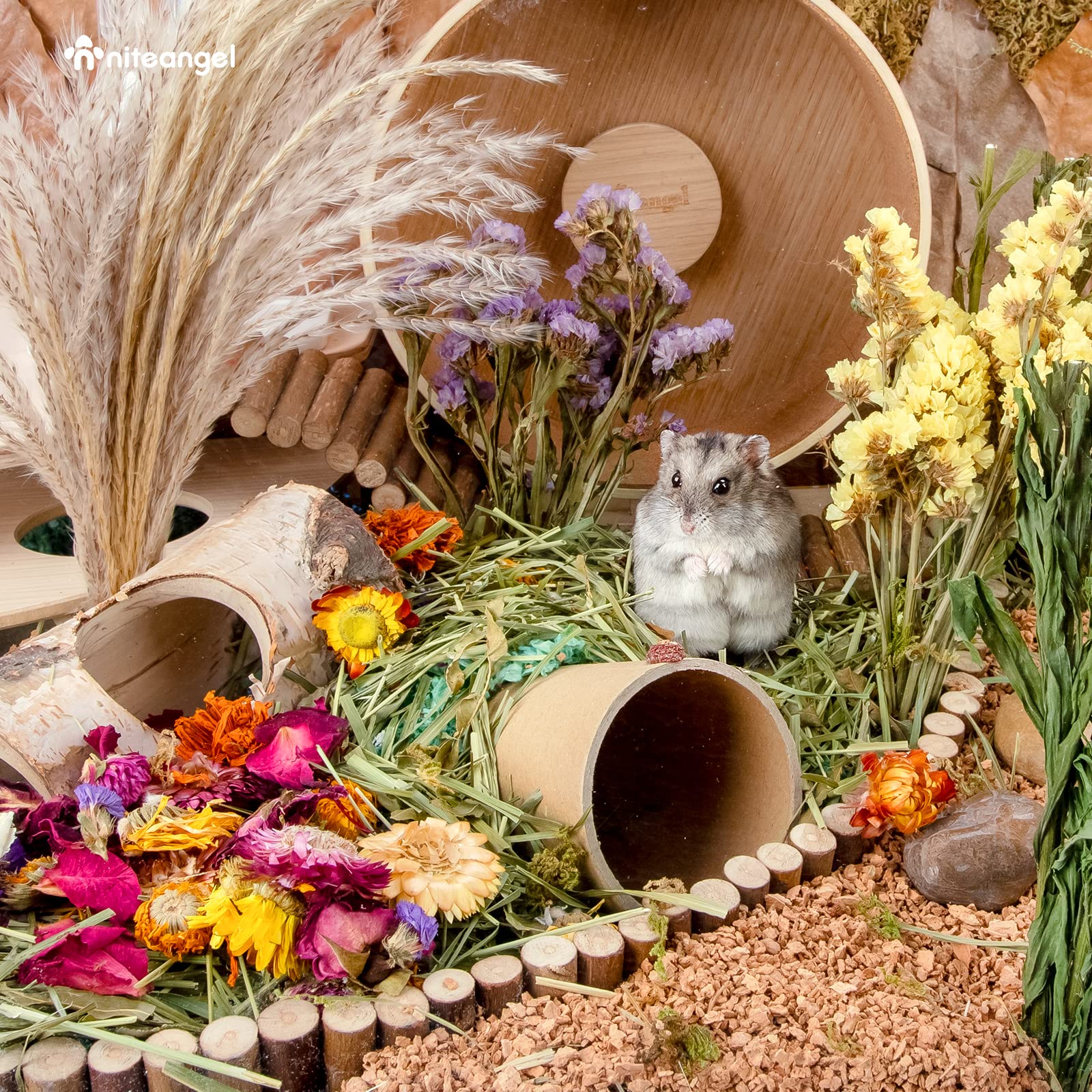 Niteangel odor control with floral bedding for cleaner habitats.