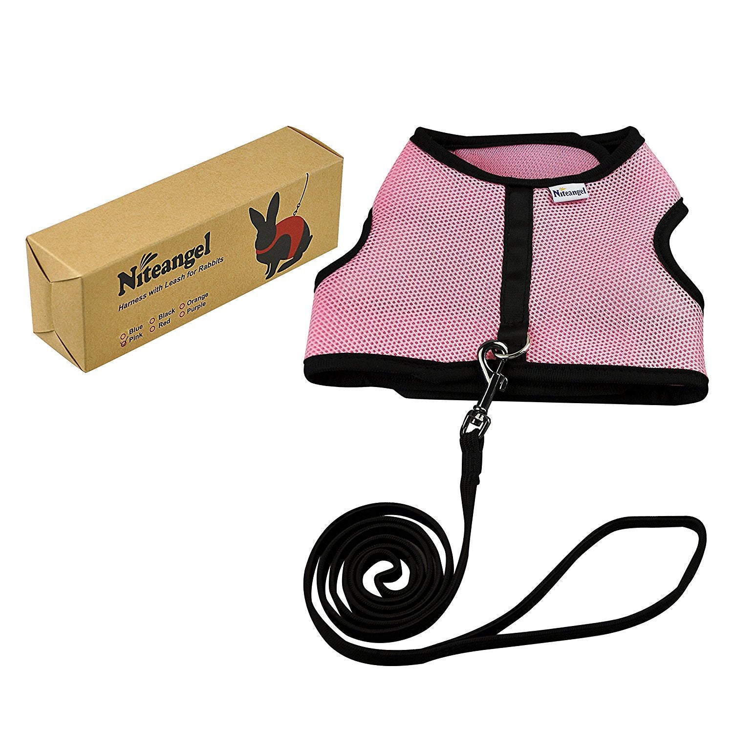 Niteangel harness in use outdoors showing secure back and neck measurements.