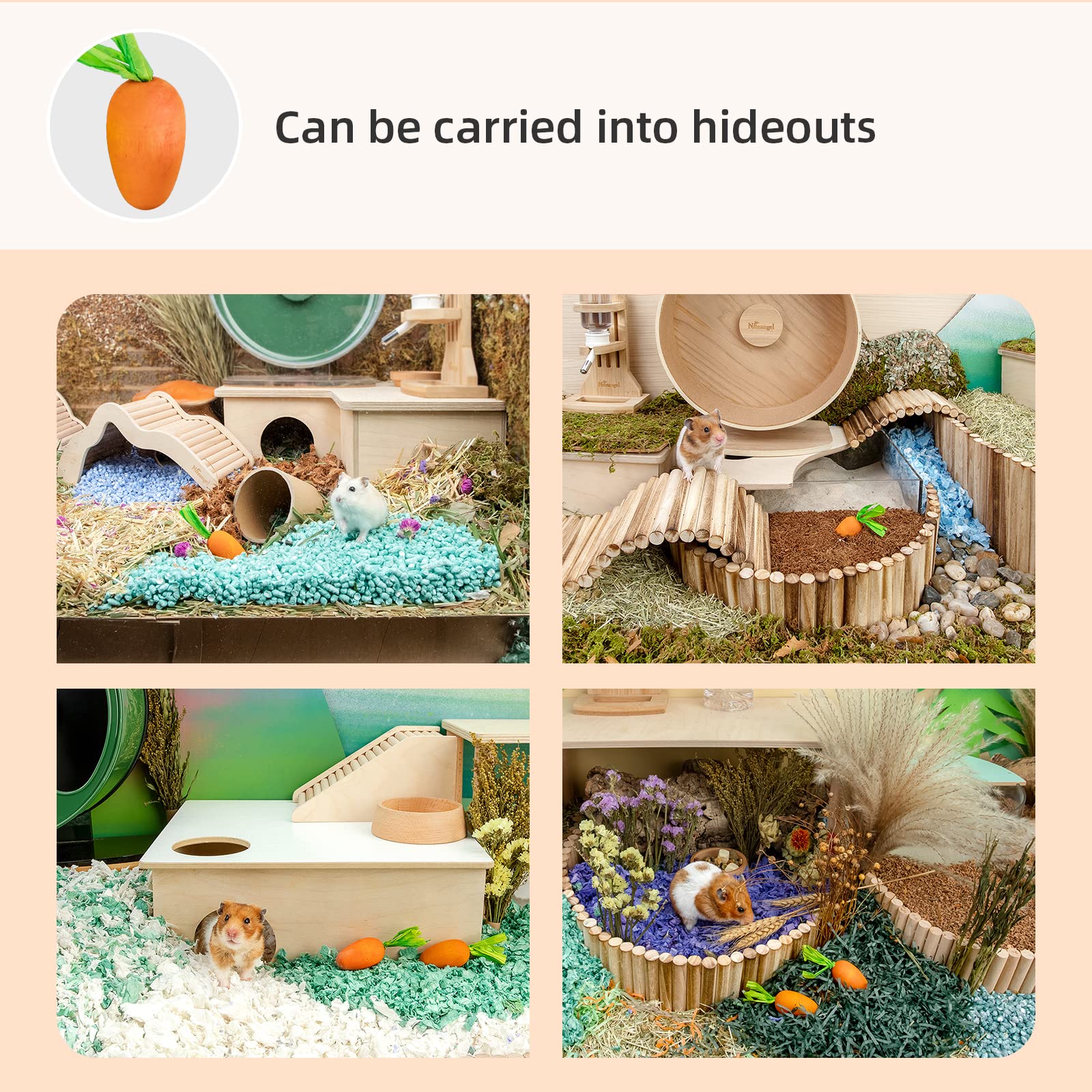 Niteangel safe design closeup shows chewing-friendly shape and cage-friendly decor.
