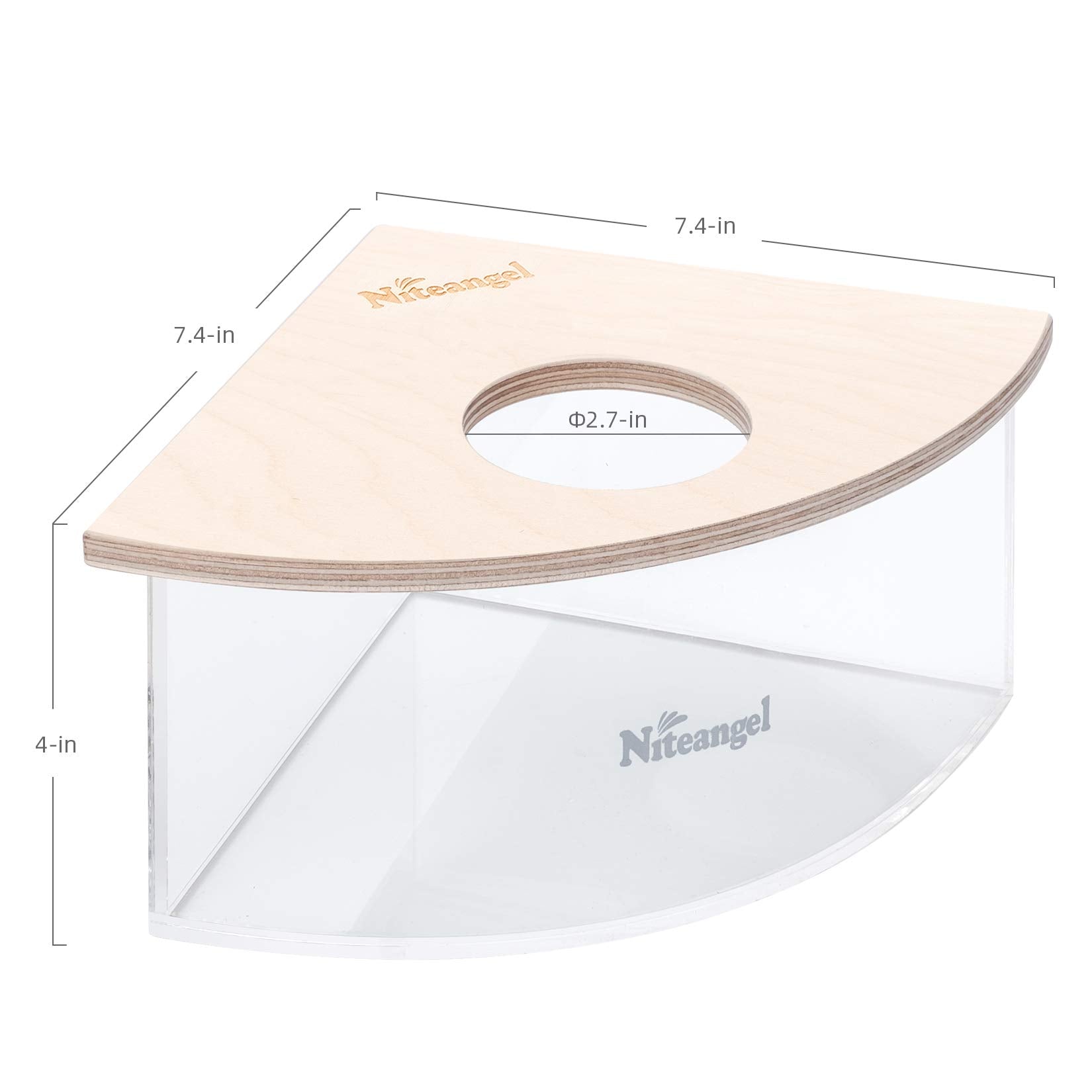 Niteangel sand-bath box birch-wood lid adds warmth and natural aesthetic
