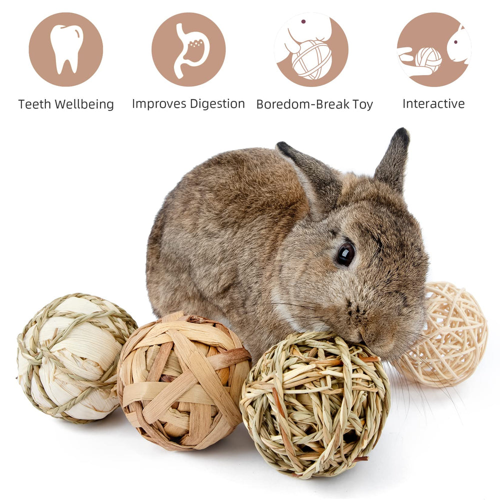 Niteangel seagrass rattan chew ball sparks natural chewing and boredom relief.