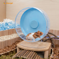 Niteangel silent hamster wheel adjustable-height feature for a custom pet setup.