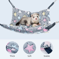 Niteangel Hanging Hammock Nap Sack helps small pets settle into a warm, snug snooze spot.