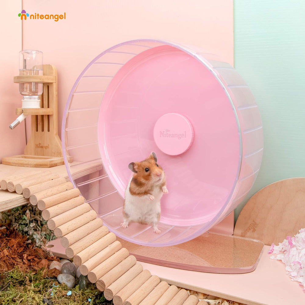 Niteangel pink wheel side profile demonstrates adjustable stand height