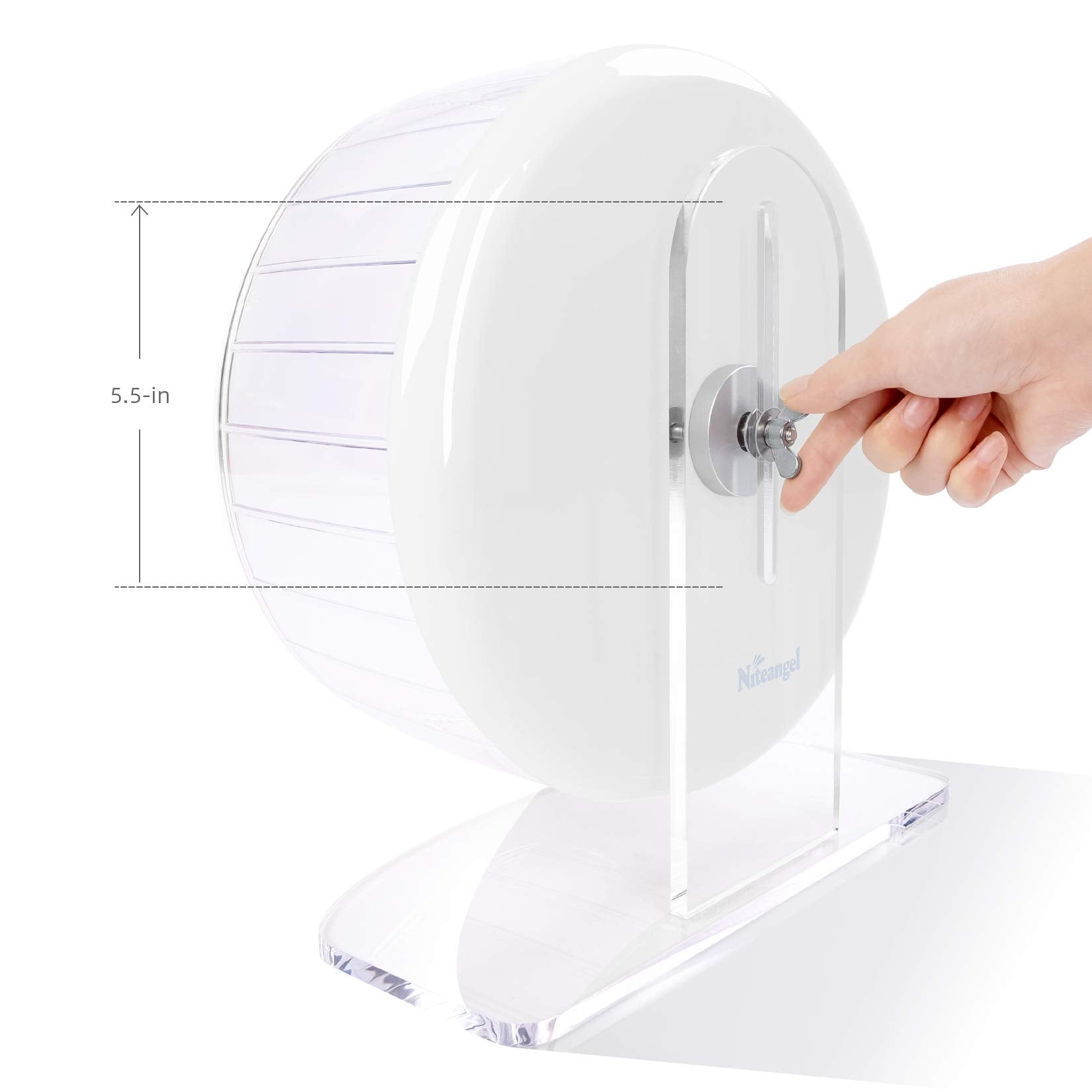 Niteangel PS plastic drum with acrylic base offers durable, chew-resistant construction