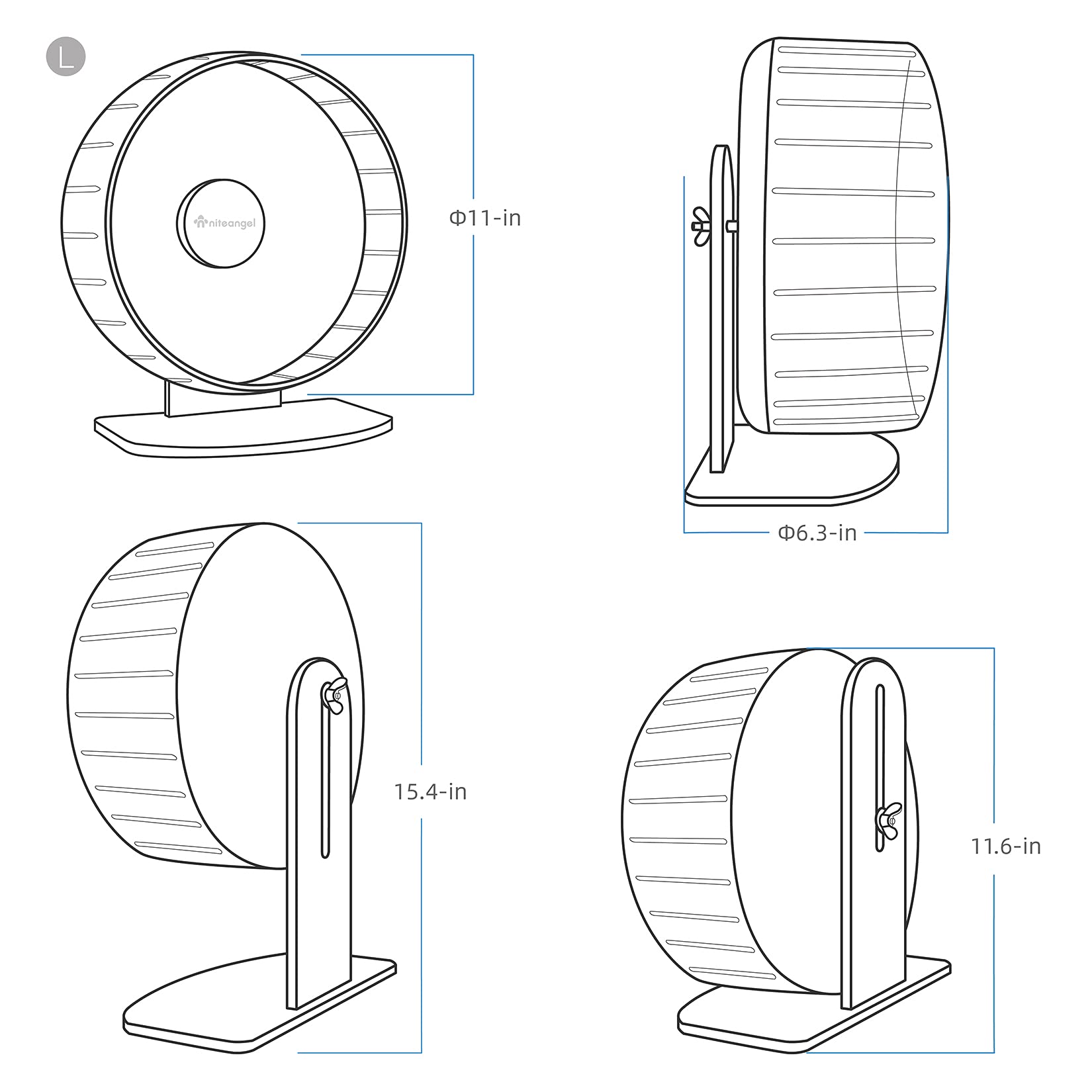 Niteangel adjustable-height base stays secure on DIY cages or tanks