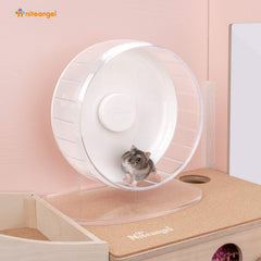 Niteangel adjustable-height stand demonstrates secure entry and exit for small pets.