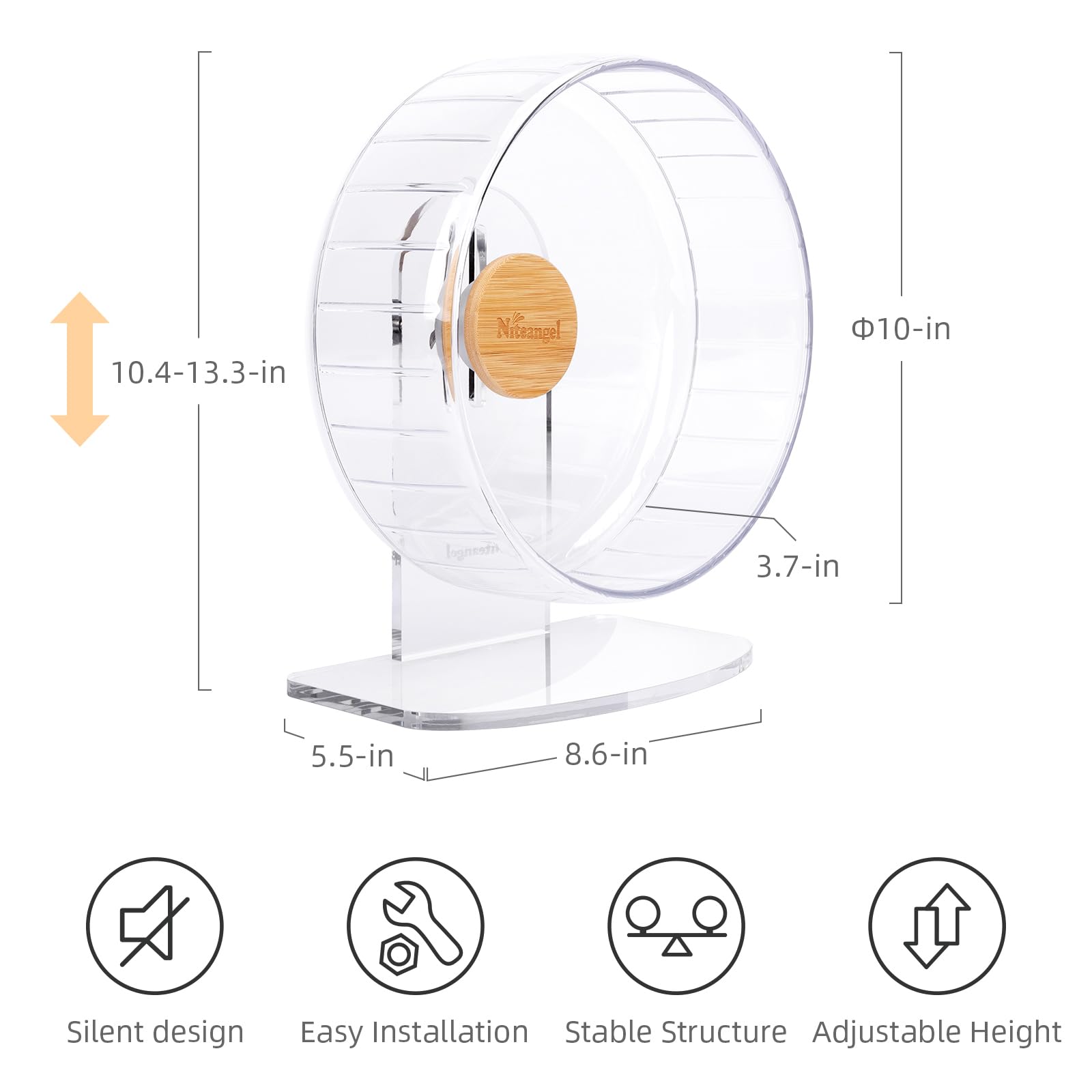 Niteangel super-silent wheel base acrylic demonstrates sturdy habitat integration