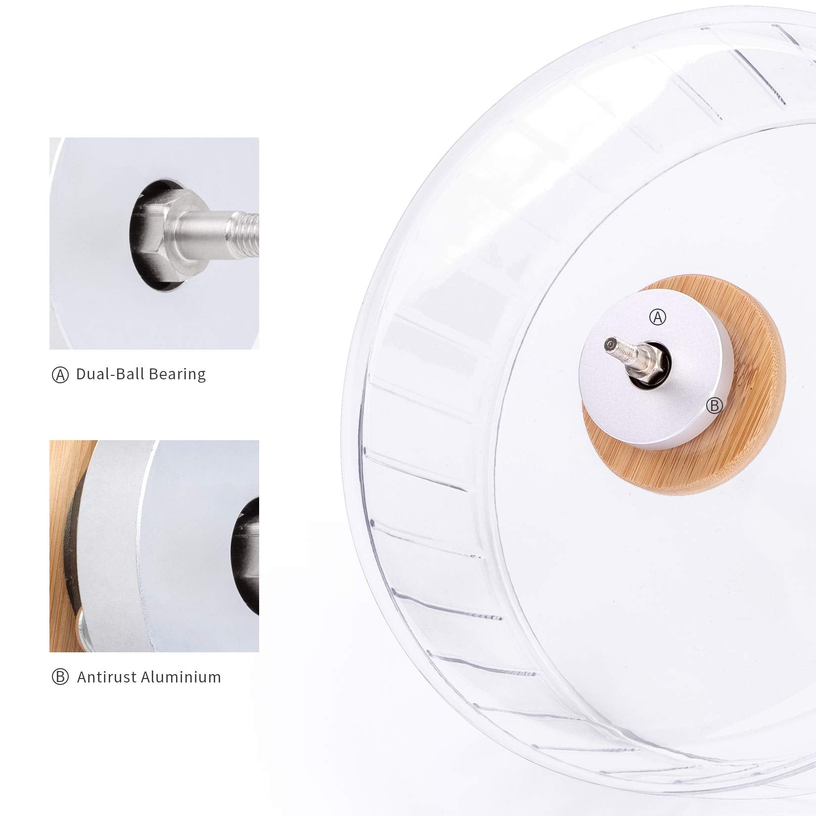 Niteangel super-silent wheel in a DIY cage setup showing compatibility