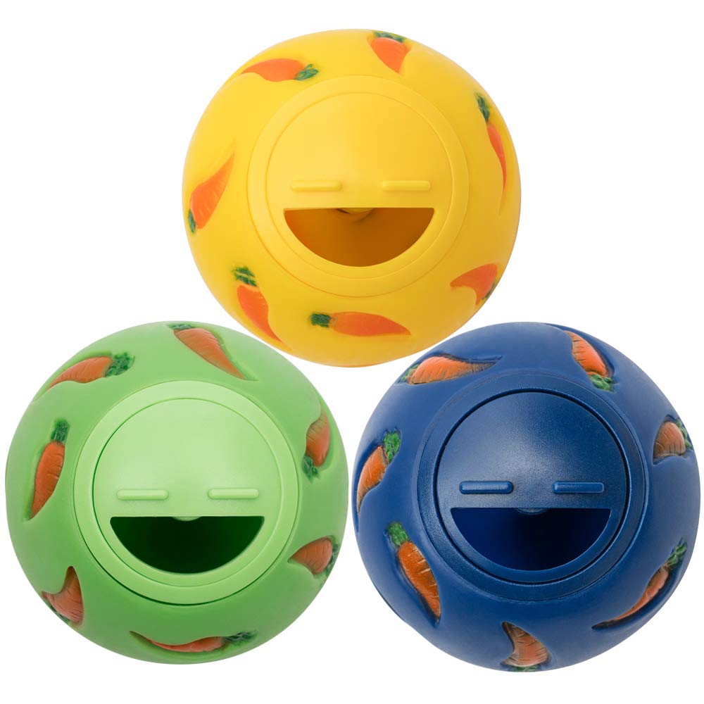 Niteangel Treat Ball small yellow close-up with adjustable opening for treats