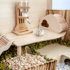 Niteangel hamster platform wave burlywood side view — rugged construction and height clearance.