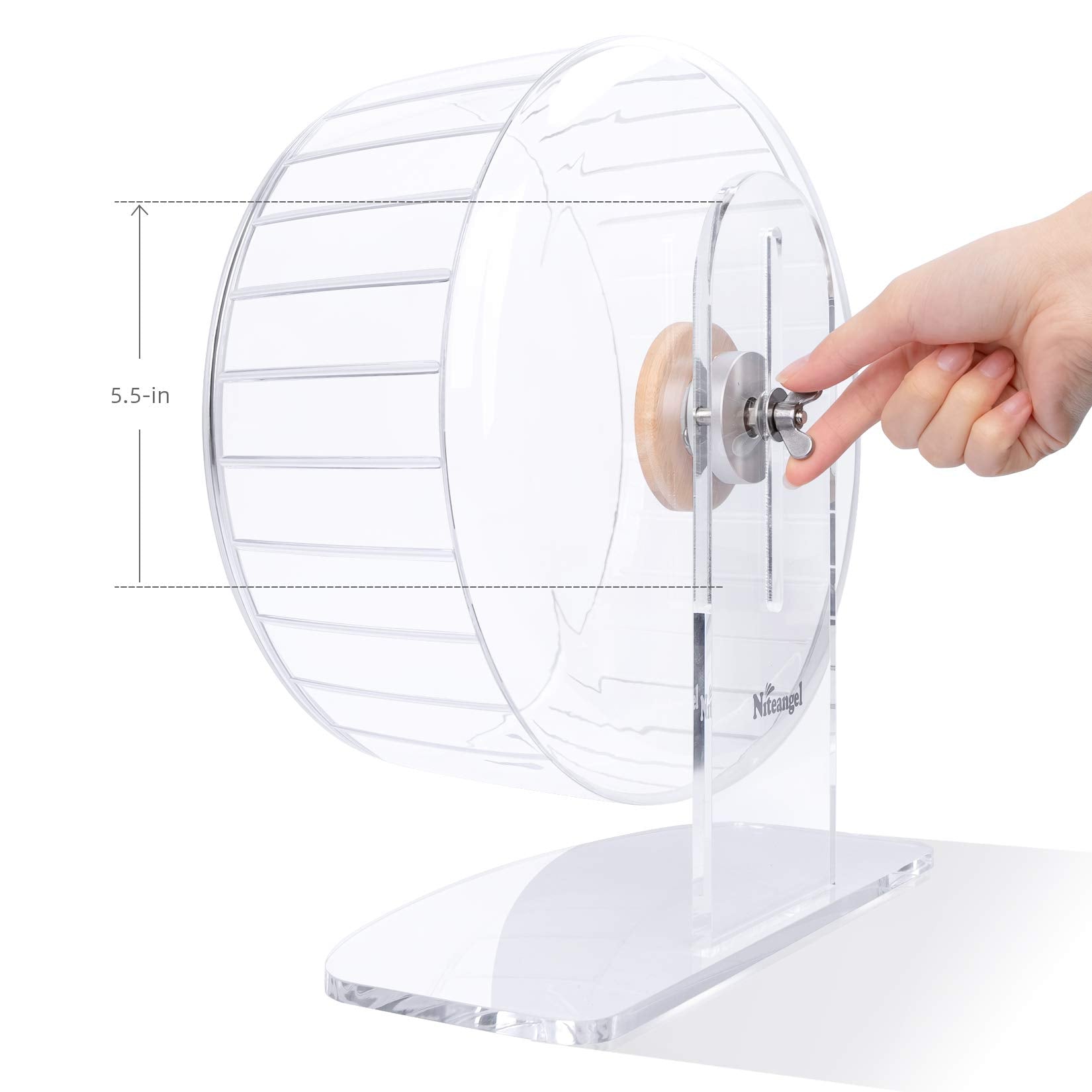 Niteangel wide running track supports natural hamster gait during runs.