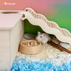 Niteangel wooden hamster bowl surface is easy to wipe for quick cleaning