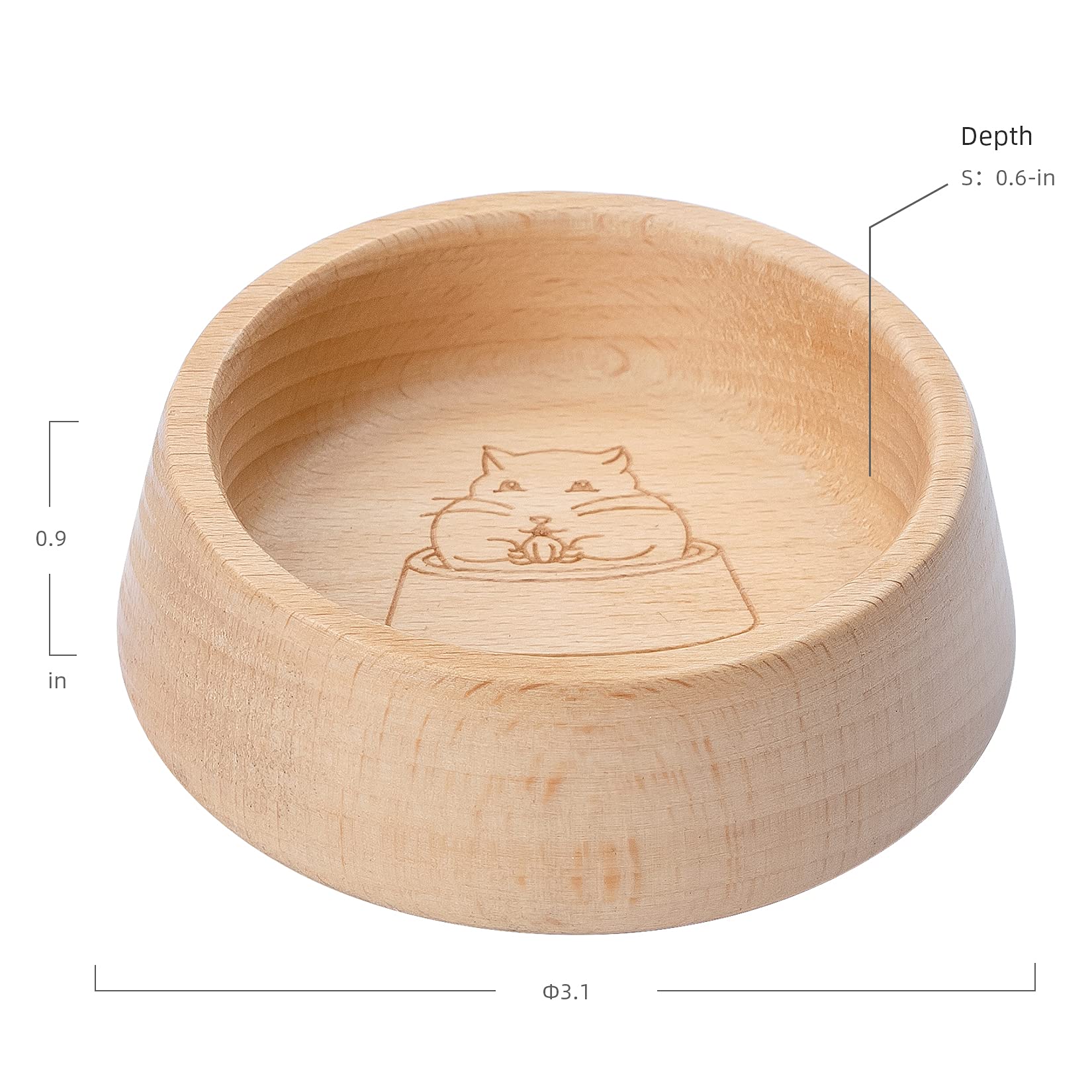 Niteangel wooden hamster bowl designed for a steady feeding experience