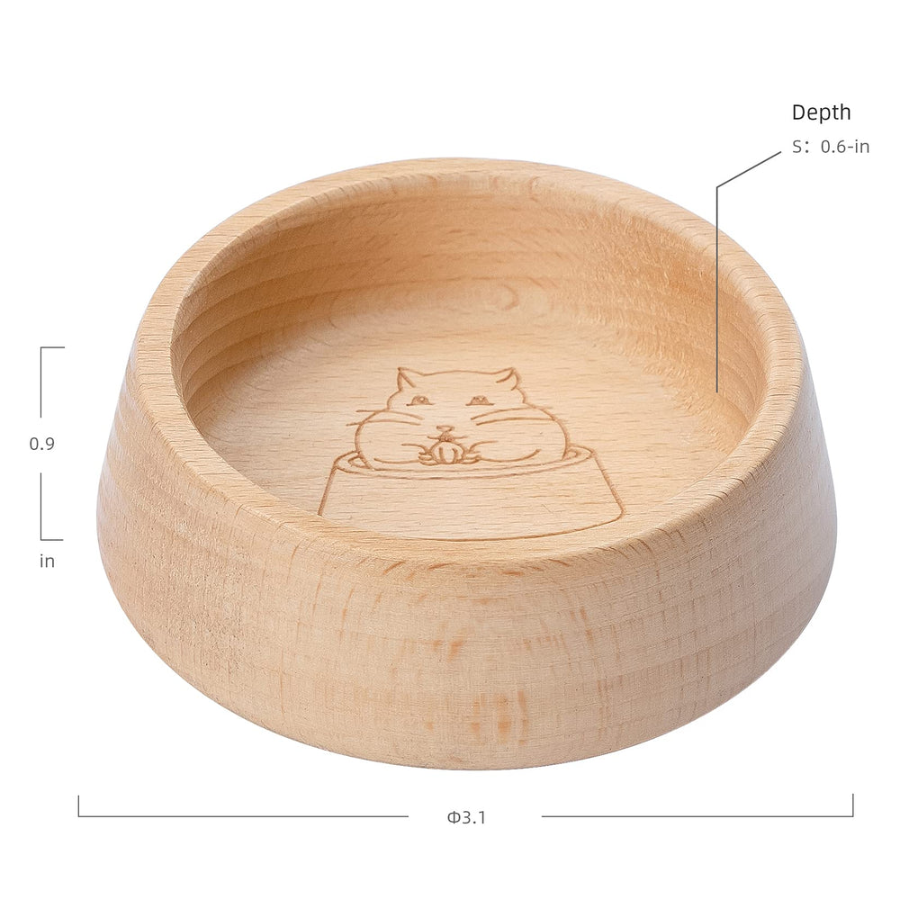 Niteangel wooden hamster bowl designed for a steady feeding experience