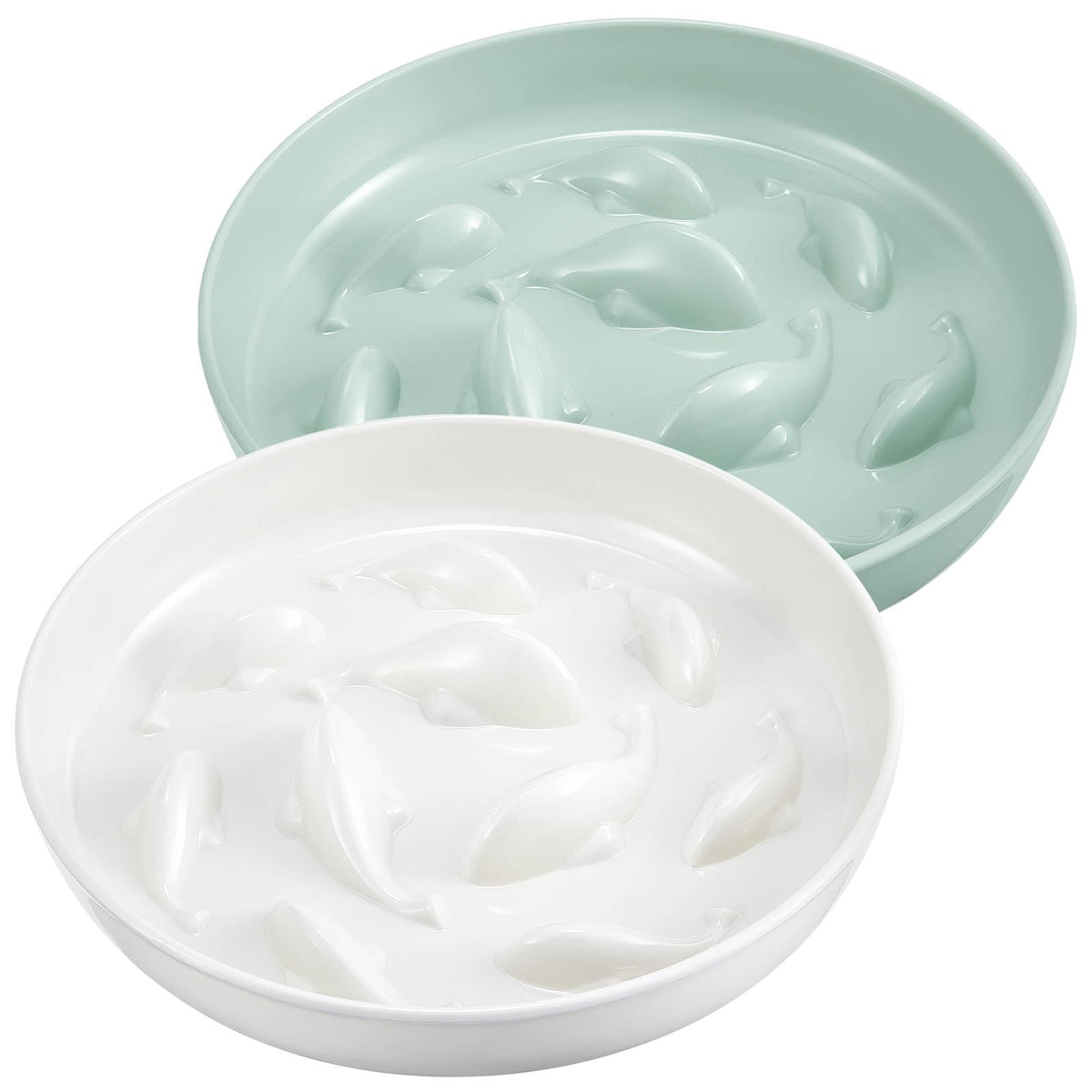 Nitial cat slow-feeder bowl with fish pool design slows meals and adds interest.