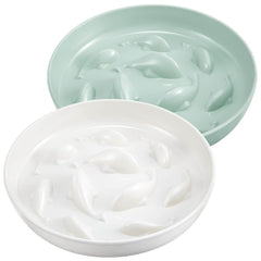 Nitial cat slow-feeder bowl with fish pool design slows meals and adds interest.