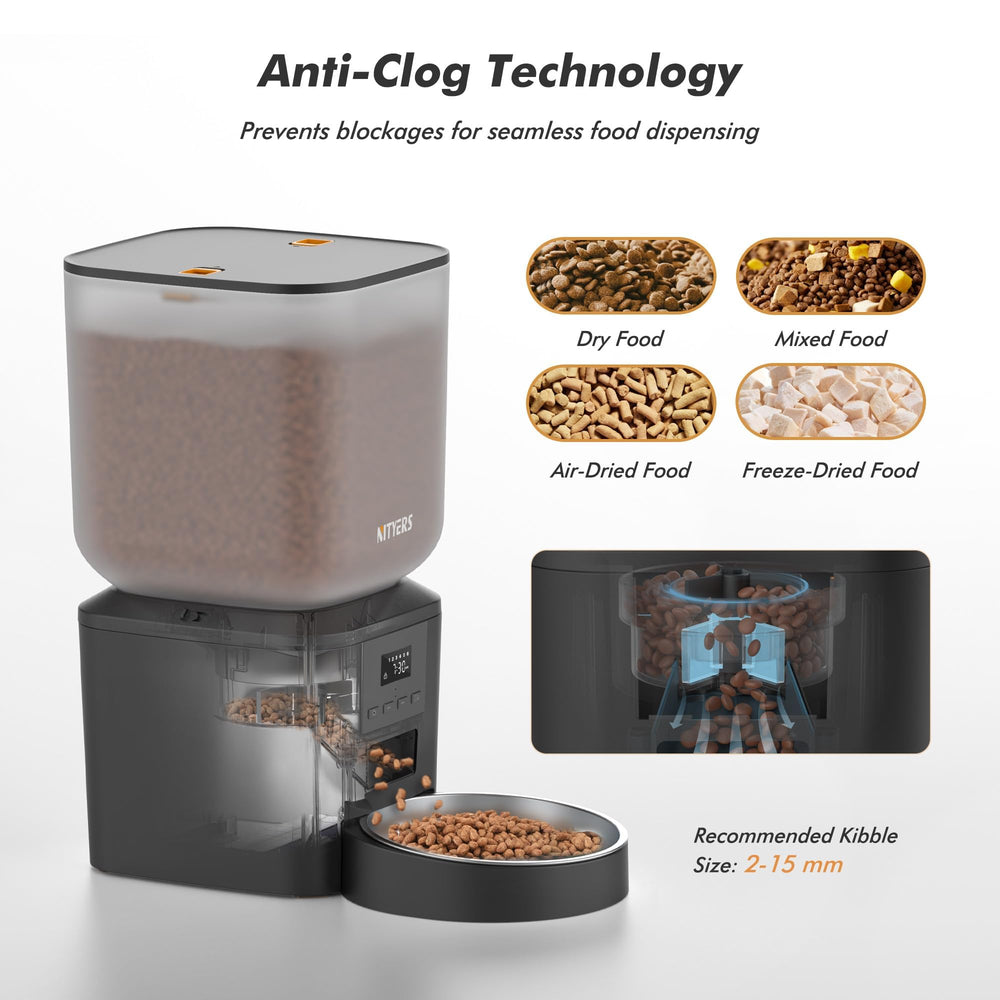 Nityers dispensing chamber demonstrates precise portion control for pets.
