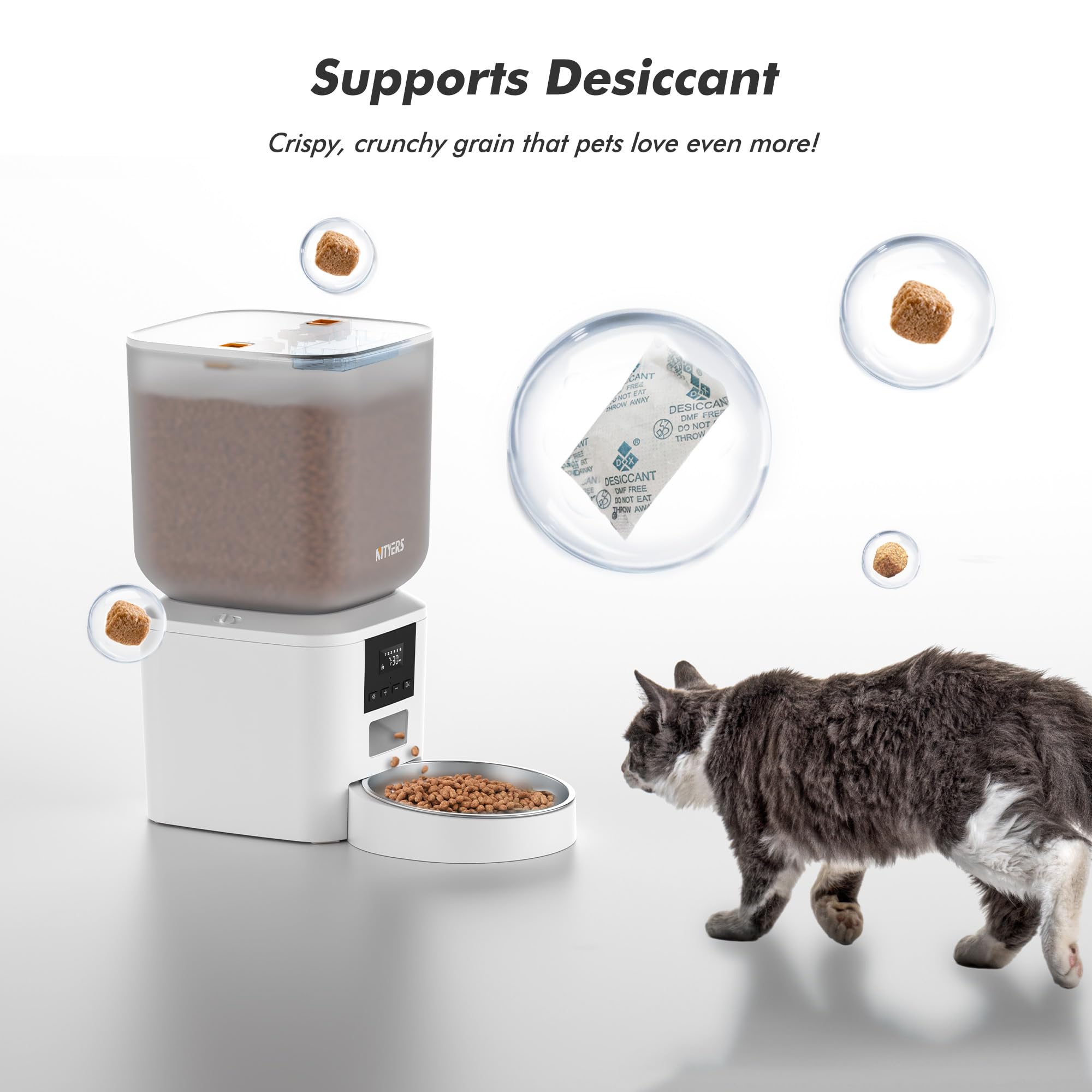Nityers locking lid protects food and prevents paws from raiding