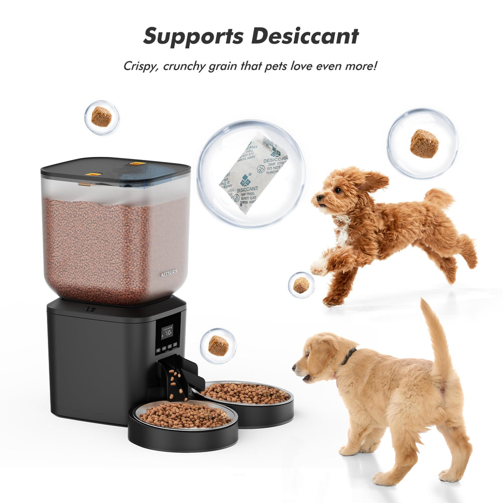 Nityers cat feeder LCD display shown for easy programming.