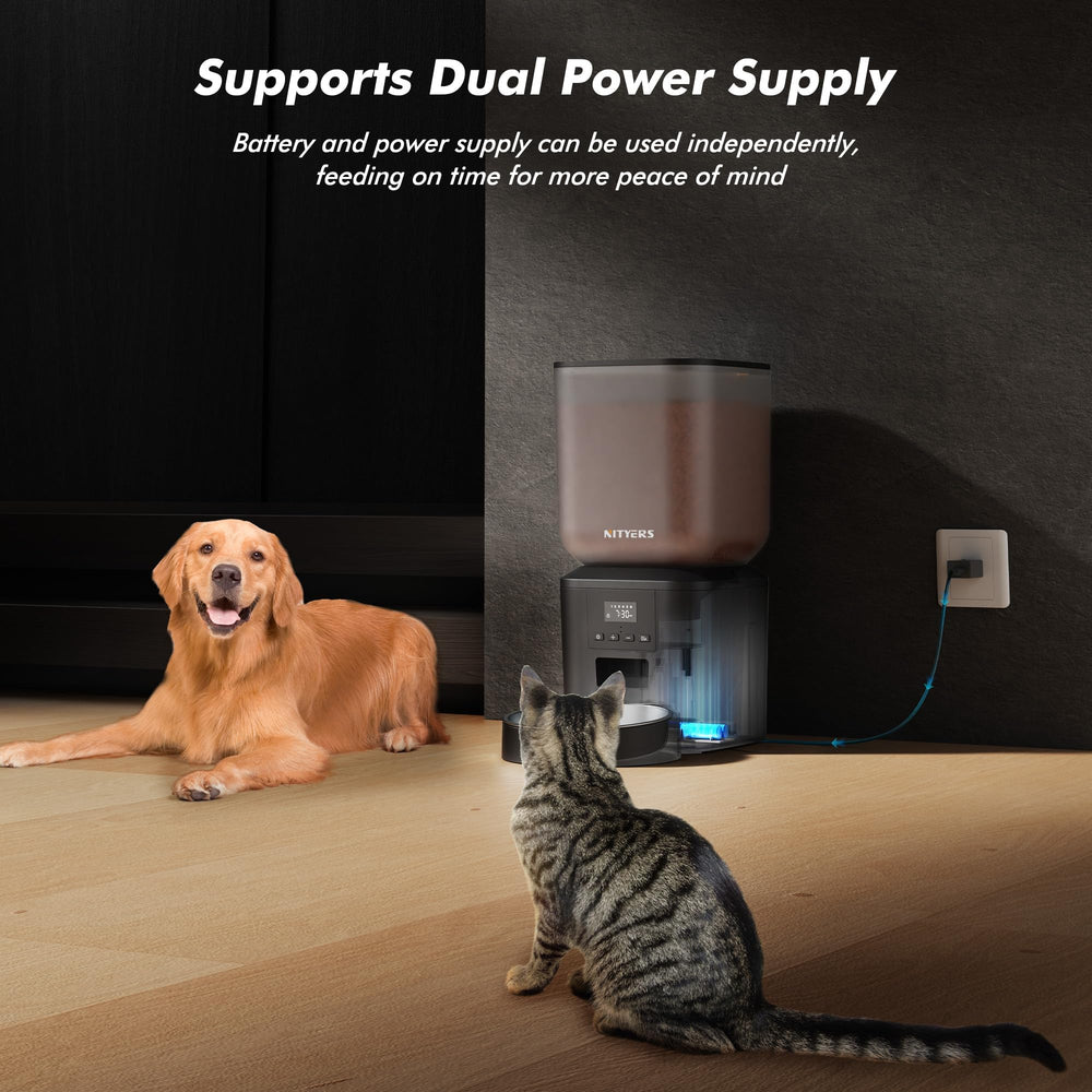 Nityers voice message feature enables personalized feeding cues for pets.