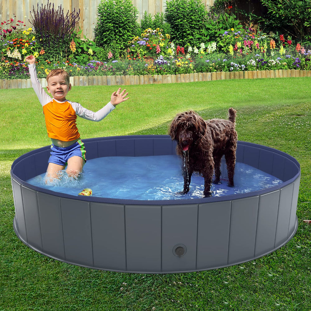 Niubya foldable pool anti-slip bottom helps prevent pet slips.