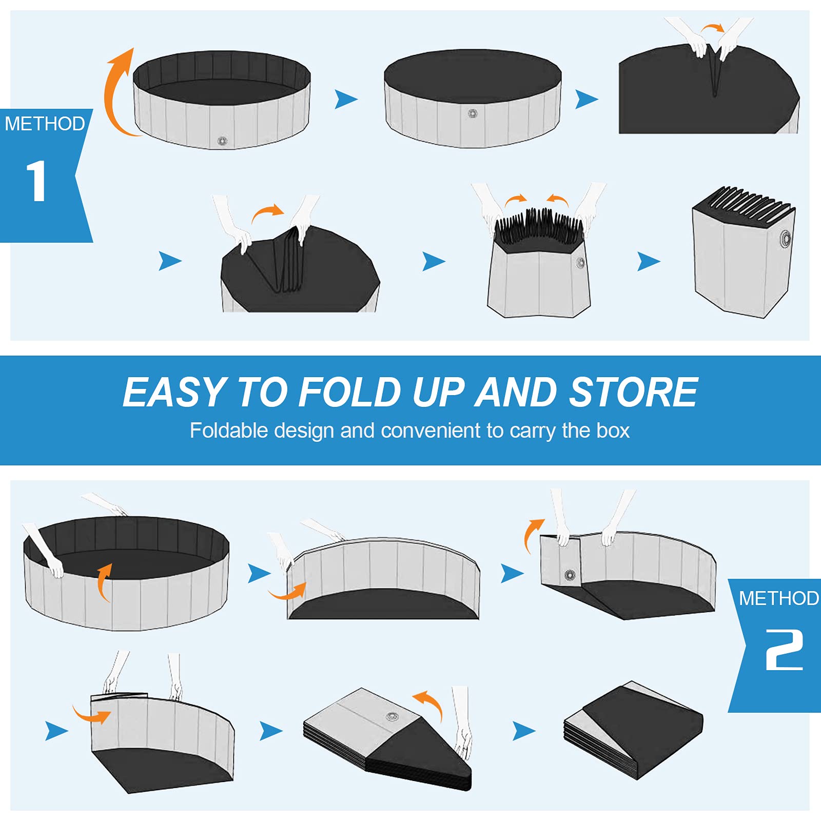 Niubya foldable pool suitable for both cats and dogs at bath time.