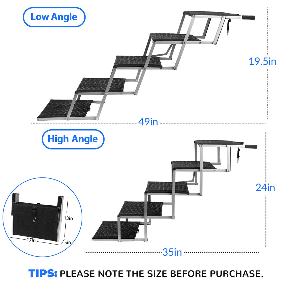 Niubya folded-dog-stairs compact design demonstrates portable storage for travel.