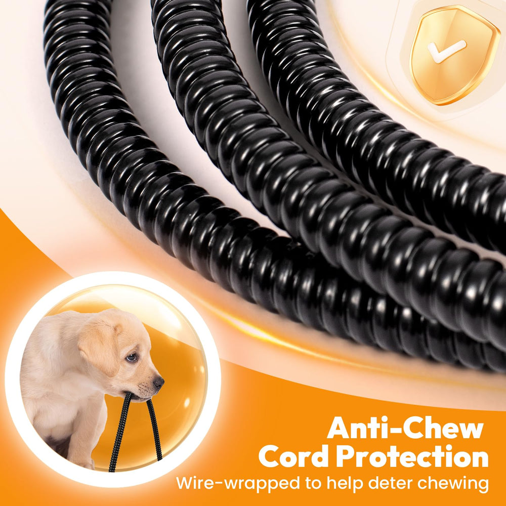 Niubya chew-resistant cord reduces bite risk during play and warmth sessions