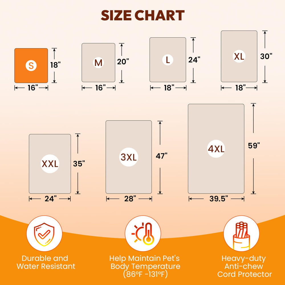Niubya 18x16 inch heated mat offers roomy heat area.