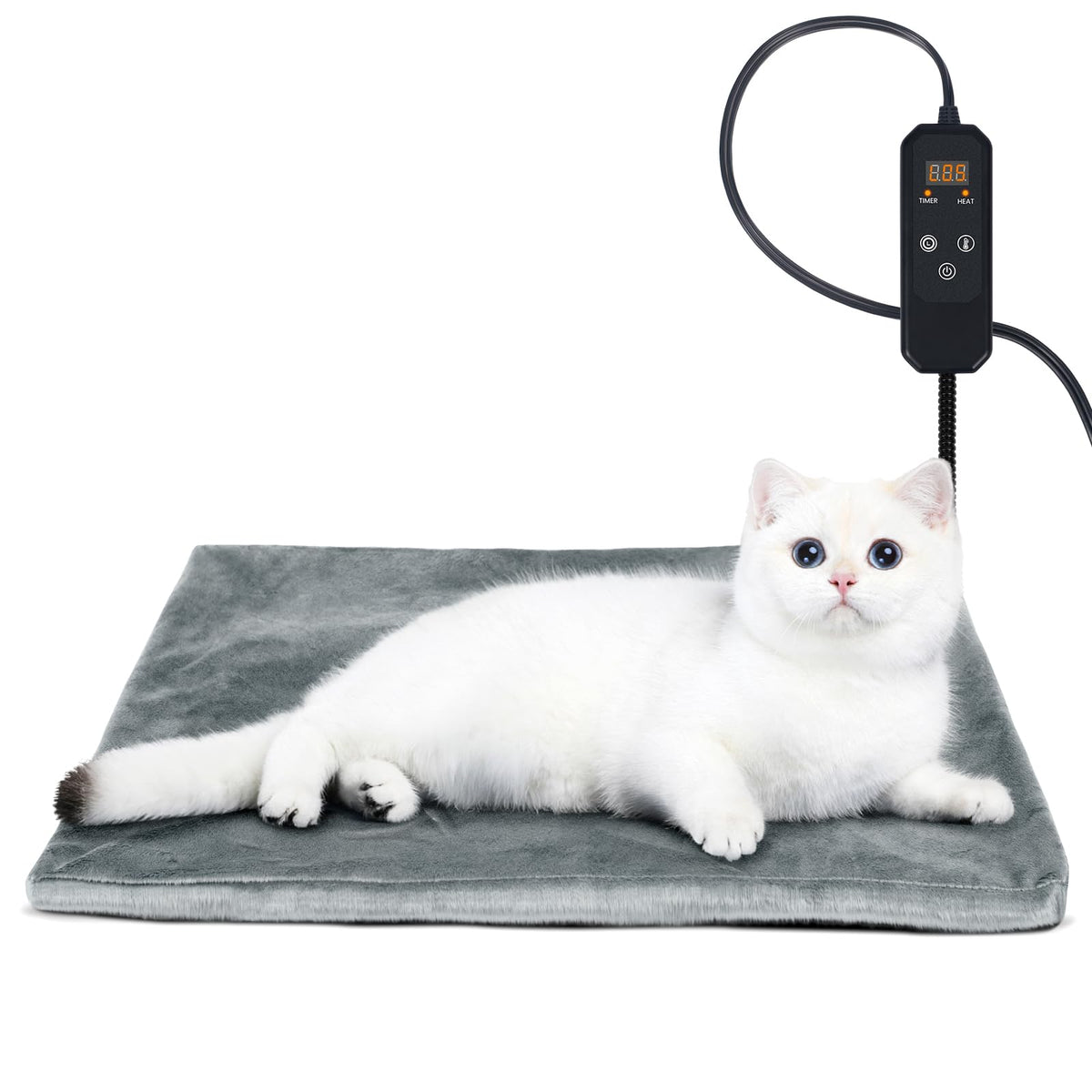 Niubya pet heating pad 20x16 soft velvet cover provides cozy warmth and easy cleaning.