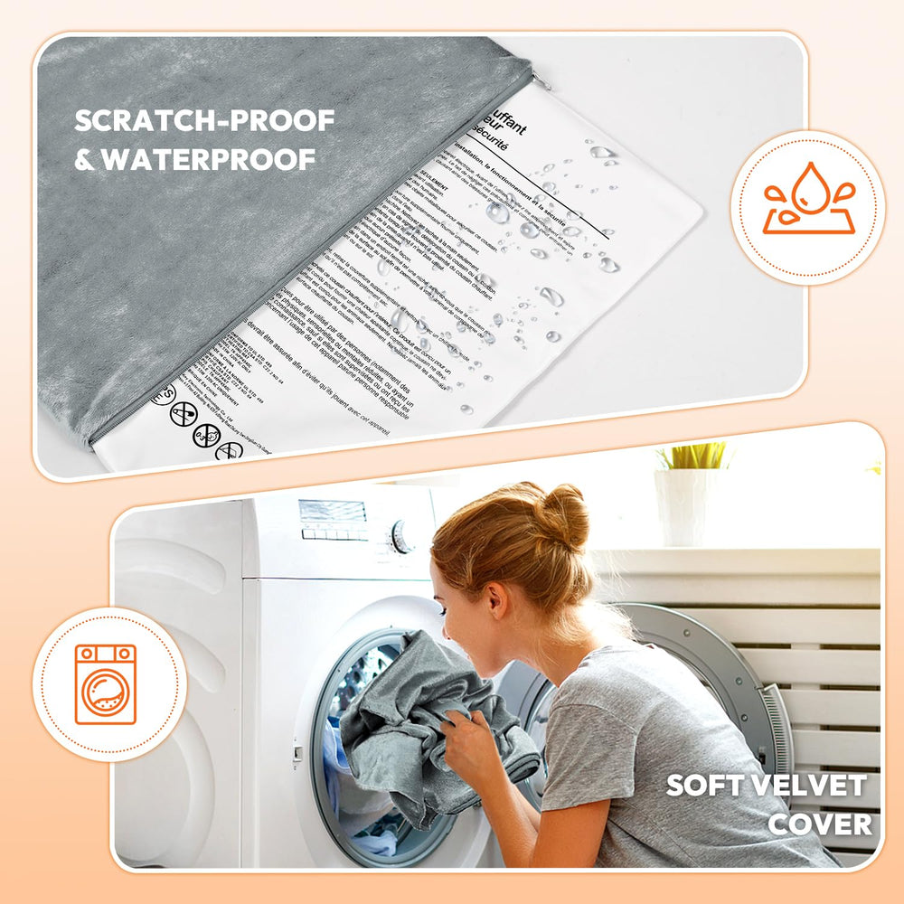 Niubya pet heating pad soft cover closeup highlights machine-washable durability.
