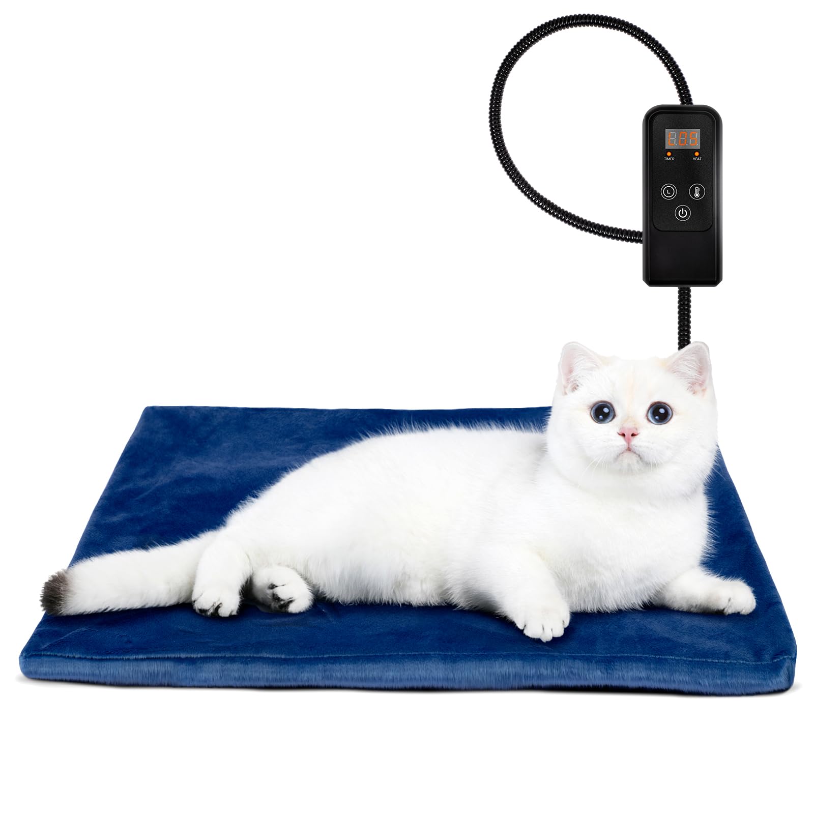 Niubya pet heating pad under a waterproof cover provides cozy warmth for pets.
