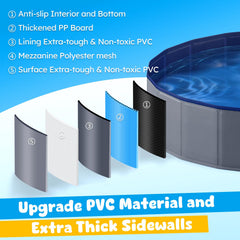 Niubya pool interior with anti-slip bottom supports safe splashing