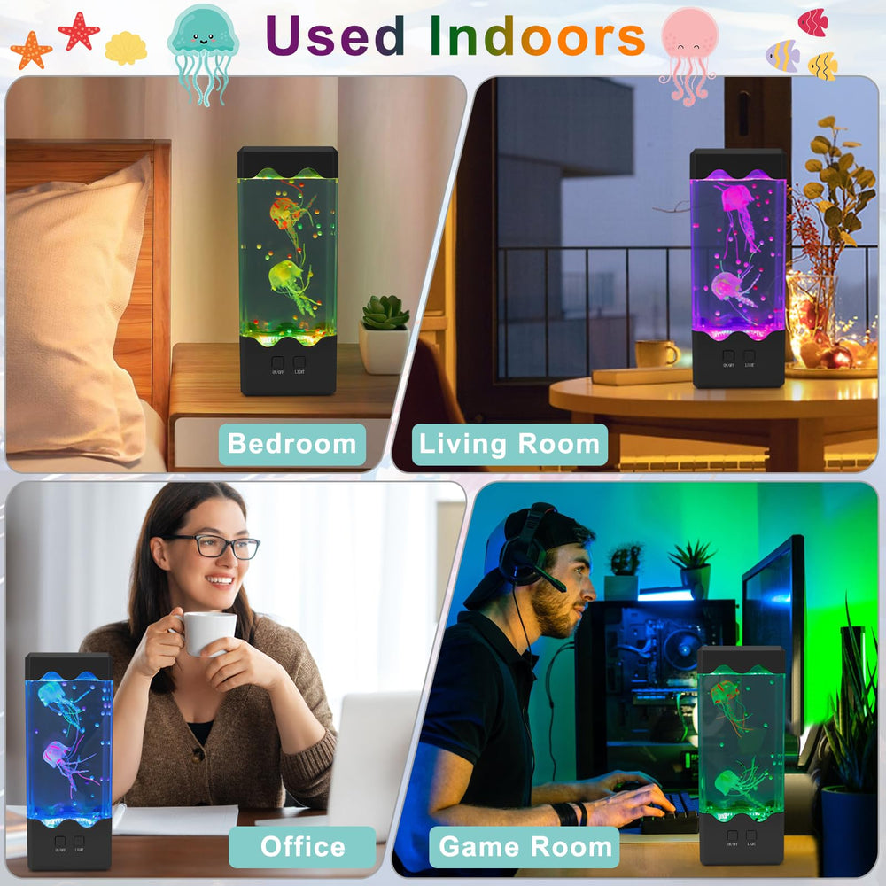 NIUFAN Jellyfish Lamp operates with an ultra-quiet water pump for quiet night use.