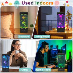 NIUFAN Jellyfish Lamp operates with an ultra-quiet water pump for quiet night use.
