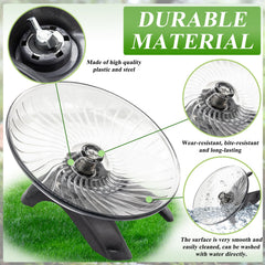 Niuohoy Hermit Crab Exercise Wheel durable PS-steel construction resists wear for long-term tank use.