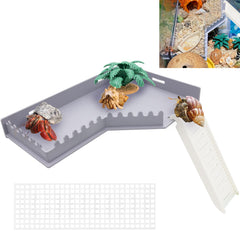 Niuohoy hermit-crab L-shaped platform with ladder for habitat enrichment and climbing play.