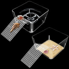 Niuohoy hermit-crab water tank 2-pack provides clear visibility for monitoring crab activity.