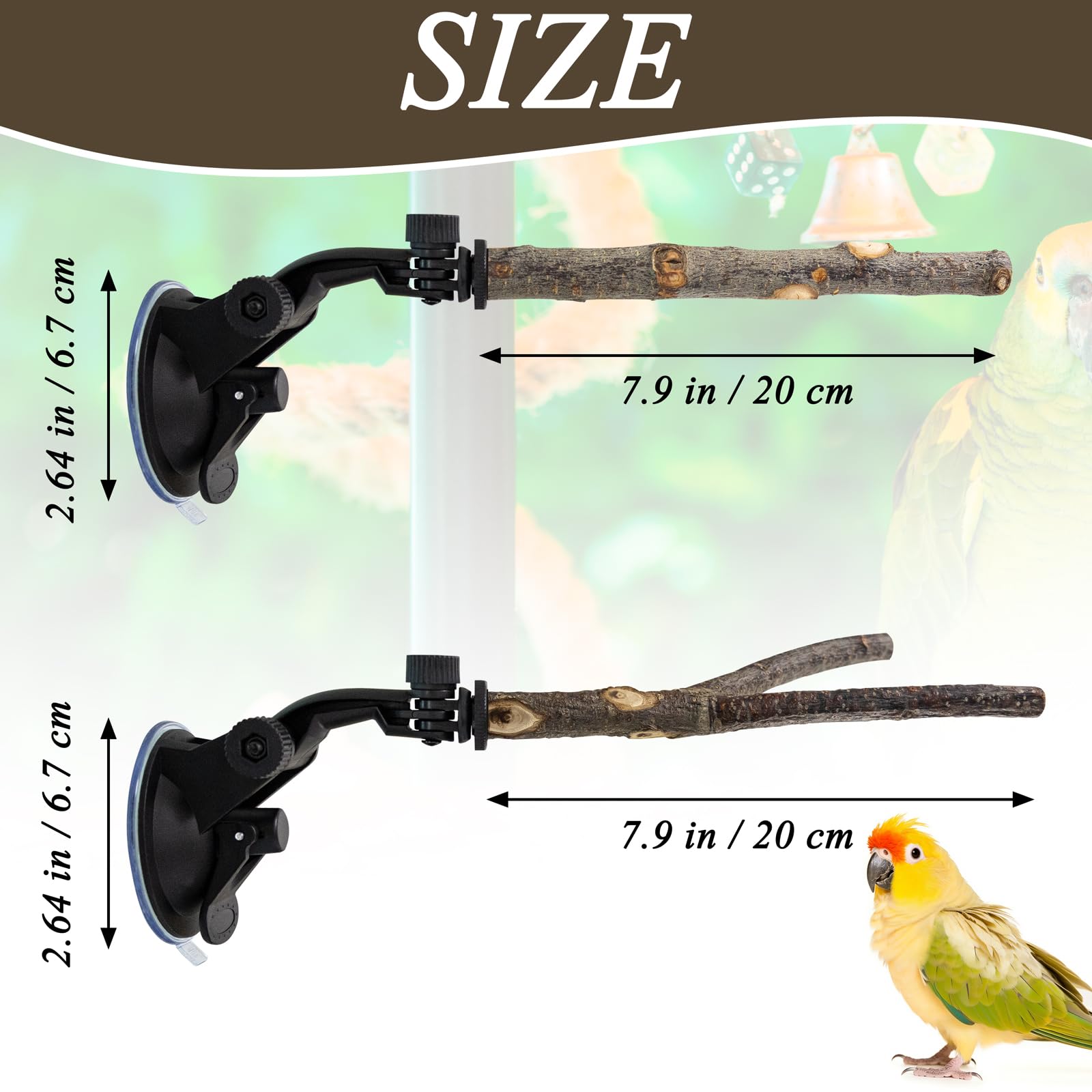 Niuohoy parrot perch stand adjustable suction for versatile placement
