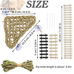 Niuohoy Hermit Crab Climbing Toys Set seagrass hammock detail enhances airflow