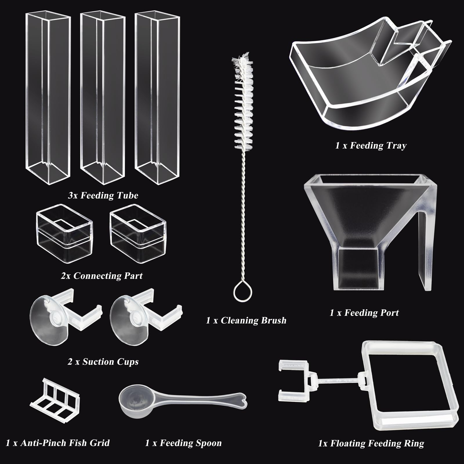 Niuohoy adjustable-height feeder shows 6.7 to 15 inch variants for tank fit