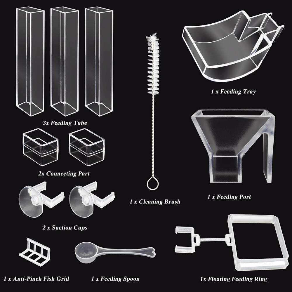 Niuohoy adjustable-height feeder shows 6.7 to 15 inch variants for tank fit