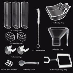 Niuohoy adjustable-height feeder shows 6.7 to 15 inch variants for tank fit