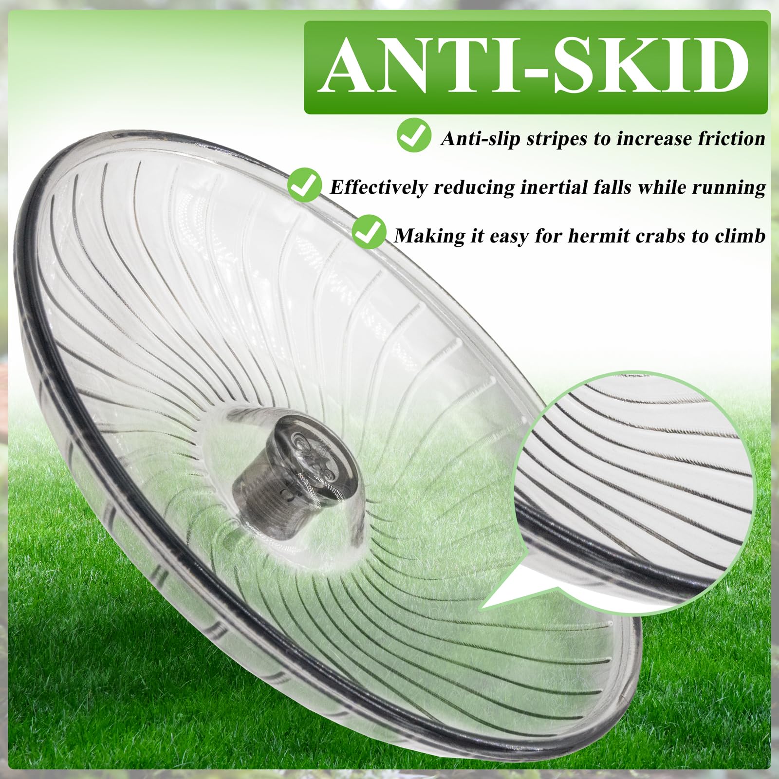 Niuohoy small-animal wheel 5inch diameter fits compact habitats for crabs and small pets.