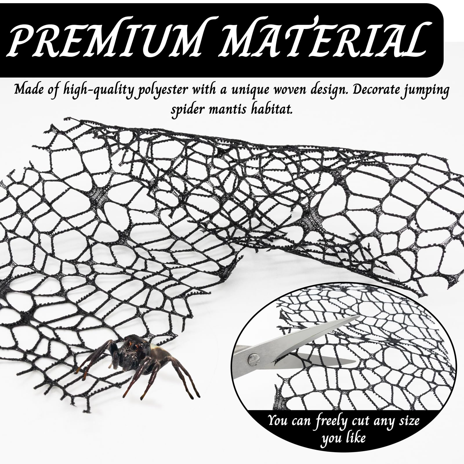 Niuohoy spider habitat decoration net enriching enclosure visuals