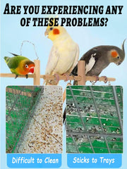 Niwaes plastic liner material appears thick and clear for easy feces monitoring.